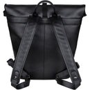 Dorr Roll Top Leather Backpack (Small, Black)
