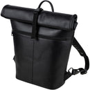 Dorr Roll Top Leather Backpack (Small, Black)