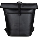 Dorr Roll Top Leather Backpack (Small, Black)