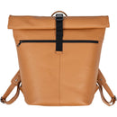 Dorr Rolltop Leather Backpack (Medium, Camel)