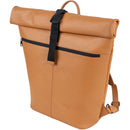 Dorr Rolltop Leather Backpack (Medium, Camel)