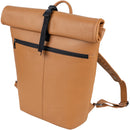 Dorr Roll Top Leather Backpack (Small, Camel)