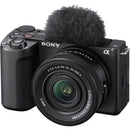 Sony ZV-E10 II Mirrorless Camera with 16-50mm f/3.5-5.6 Lens and Mini Flash Kit (Black)