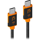 j5create 100W USB-C Charge & Sync Cable (9.8', Black/Orange)