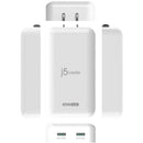 j5create 65W GaN Slim PD USB-C 2-Port Wall Charger