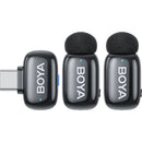 BOYA mini 2 2-Person Wireless Microphone System with One Receiver with USB-C Connector (Black, without Charging Case)