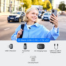 BOYA mini 2 Wireless Microphone System with One Receiver with USB-C Connector (Black, with Charging Case)