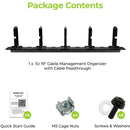 IOGEAR GRACMH Cable Management Organizer with Cable Passthrough (1 RU, 19")