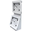 CTA Digital Dual Security Enclosure Desk Mount with Storage Compartment (Acrylic White)