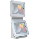 CTA Digital Dual Security Enclosure Desk Mount with Storage Compartment (Acrylic White)