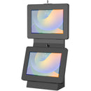 CTA Digital Dual Security Enclosure Desk Mount with Storage Compartment (Black)