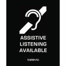 TELEVIC ADA Assistive Listening Metallic Sign (10 x 8.0 x 0.11")