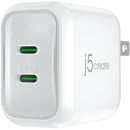 j5create 40W GaN USB-C 2-Port Mini Wall Charger