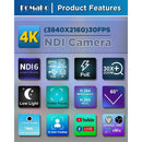 FoMaKo K30NS 4K NDI HX3 PTZ Camera with 30x Optical Zoom