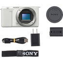 Sony ZV-E10 Mirrorless Camera with 16-50mm f/3.5-5.6 II Lens and Basic Bundle (White)