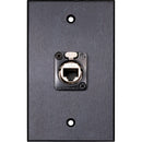 My Custom Shop WPBA-1231-B Single-Gang Wall Plate with 1 x Shielded Neutrik etherCON Cat 6a Feedthrough (Black Anodized)