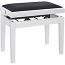 K&M 13925 Height Adjustable Piano Bench with Velour Seat (Height Adjustment: 19.3 to 22.4", White)