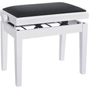 K&M 13926 Height Adjustable Piano Bench with Imitation Leather Seat (Height Adjustment: 19.3 to 22.4", White)