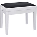 K&M 13925 Height Adjustable Piano Bench with Velour Seat (Height Adjustment: 19.3 to 22.4", White)