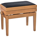 K&M 13957 Piano Bench with Velour Seat and Storage (Height Adjustment: 20.08 to 24.02", Matte Natural Wood Finish)