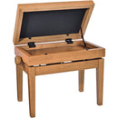 K&M 13957 Piano Bench with Velour Seat and Storage (Height Adjustment: 20.08 to 24.02", Matte Natural Wood Finish)
