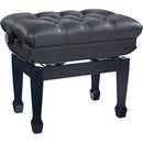 K&M 13968 Hydraulic Piano Bench with Quilted Leather Seat (Height Adjustment: 19.3 to 23.23")
