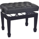K&M 13982 Deluxe Piano Bench with Quilted Imitation Leather Seat (Height Adjustment: 18.1 to 22.05")