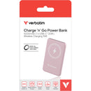 Verbatim Charge 'n' Go Magnetic Wireless Power Bank (5000mAh, Pink)