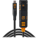 Tether Tools TetherPro Optima 10G TetherBoost Locking USB-C Extension Cable (16', Non-Reflective Black)