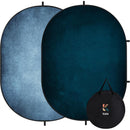 Kate Backdrop Reversible Collapsible Background with Attachment Loops (Mottled Dark Blue/Light Blue, 6.5 x 5')