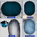 Kate Backdrop Reversible Collapsible Background with Attachment Loops (Mottled Dark Blue/Light Blue, 6.5 x 5')