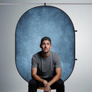 Kate Backdrop Reversible Collapsible Background with Attachment Loops (Mottled Dark Blue/Light Blue, 6.5 x 5')