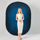 Kate Backdrop Reversible Collapsible Background with Attachment Loops (Mottled Dark Blue/Light Blue, 6.5 x 5')