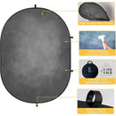 Kate Backdrop Reversible Collapsible Background with Attachment Loops (Mottled Light Blue/Light Gray, 6.5 x 5')