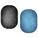 Kate Backdrop Abstract Texture Collapsible Backdrop (Ocean Blue/Dark Gray, 6.5 x 5')