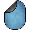 Kate Backdrop Abstract Texture Collapsible Backdrop (Ocean Blue/Dark Gray, 6.5 x 5')