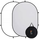 Kate Backdrop Reversible Collapsible Background with Attachment Loops (White/Gray, 6.5 x 5')