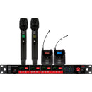 Galaxy Audio CSL4-HHBBM 4-Channel Digital Wireless System with 2 Handheld Microphones & 2 Bodypack Transmitters (516 to 558 MHz)