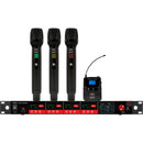 Galaxy Audio CSL4-HHHBM 4-Channel Digital Wireless System with 3 Handheld Microphones & 1 Bodypack Transmitter (516 to 558 MHz)