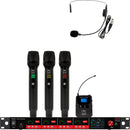 Galaxy Audio CSL4-HHHSM 4-Channel Digital Wireless System with 3 Handheld & 1 Headset Microphones (516 to 558 MHz)