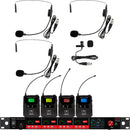 Galaxy Audio CSL4-SSSVM 4-Channel Digital Wireless System with 3 Headset & 1 Lavalier Microphones (516 to 558 MHz)