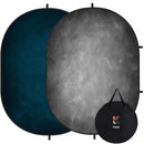 Kate Backdrop Reversible Collapsible Background with Attachment Loops (Gray/Blue, 6.5 x 5')