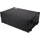 ProX Gig-Ready Series Flight Case for DDJ-FLX10 / REV5 / REV7 / GRV6 DJ Controllers with Laptop Shelf, Wheels, and LED (All-Black, 2 RU)