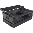 ProX Gig-Ready Series Flight Case for DDJ-FLX10 / REV5 / REV7 / GRV6 DJ Controllers with Laptop Shelf, Wheels, and LED (All-Black, 2 RU)