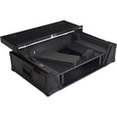 ProX Gig-Ready Series Flight Case for DDJ-FLX10 / REV5 / REV7 / GRV6 DJ Controllers with Laptop Shelf, Wheels, and LED (All-Black, 2 RU)