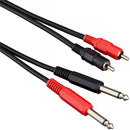 Pearstone Dual RCA to Dual 1/4" TS Cable (6')