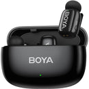 BOYA mini 2 2-Person Wireless Microphone System with One Receiver with Lightning Connector (Black, with Charging Case)