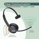 Yealink BH70 Mono Wireless Bluetooth Headset for Microsoft Teams with USB-C/A Adapter