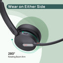 Yealink BH70 Mono Wireless Bluetooth Headset for Microsoft Teams with USB-C/A Adapter