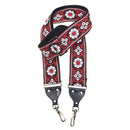 Jodi Head Woven 2" Brocade Vintage 70s Pattern Camera Strap (Red & White Floral)